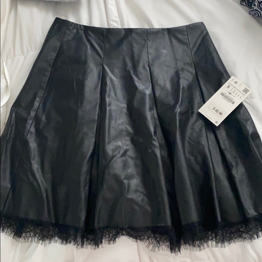 Zara leather mini skirt